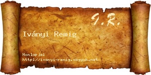 Iványi Remig névjegykártya