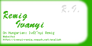 remig ivanyi business card